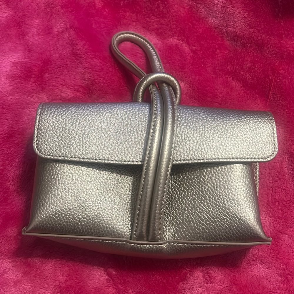 Chanteceille Gold Metallic Faux Leather Cosmetic Mini Bag